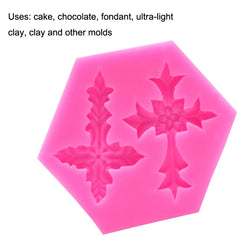 4 PCS Cross Shape Silicone Fondant Cake Mold Baking Tool, Cross Shape