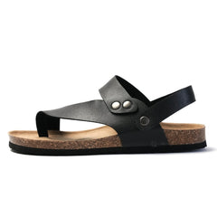 Men Summer Cork Flip Flops Beach Couple Leather Sandals, 36, 35, 37