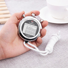 YS Metal Large Screen Display Stopwatch Fitness Sports Competition Electronic Stopwatch, YS-528 Single Row Display