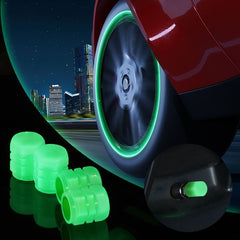 4pcs / Set Luminous Tire Valve Cap Electric Motorcycle Vacuum Tire Valve Cover, Style: Split Effect, 4pcs /Set Split Effect