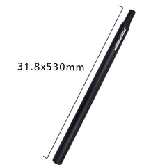FMFXTR Aluminum Alloy Mountain Bike Extended Seat Post, Specification:, 31.8x530mm (Black), 33.9x550mm (Black)