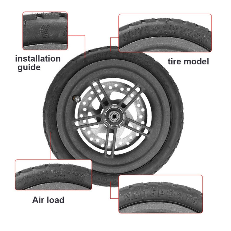 8.5 Inch Off-Road Tubeless Vacuum Tire with Gas Nozzle for Xiaomi M365/Pro/1S Electric Scooter, 8.5 Inch Off-Road Tire
