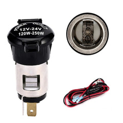 Car Modified Cigarette Lighter Waterproof Vehicle Charging Power Socket No Cigarette Type (with 1.5cm Line), Cigarette Type (with 1.5m Line), No Cigarette Type (with 1.5m Line)
