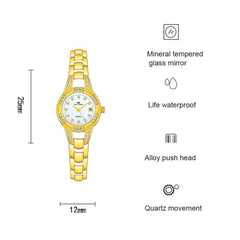 BS Bee Sister FA1679  Ladies Diamond Chain Watch Cute Small Round Watch With Calendar, Silver, Gold, Rose Gold