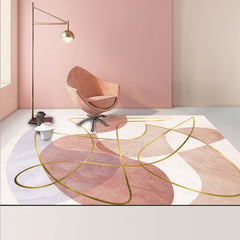 Modern Abstract Geometric Living Room Rug Coffee Table Cushion, 80x160cm