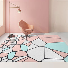 Modern Abstract Geometric Living Room Rug Coffee Table Cushion, 80x200cm