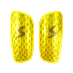 TPR Honeycomb Transparent Leg Protection Plug Board Football Protection Gear, TPR Fluorescent Green S, TPR Fluorescent Green L, TPR Yellow S, TPR Yellow L, TPR Orange S, TPR Orange L, TPR Blue S, TPR Blue L