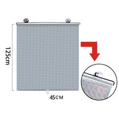 Suction Cup Car Shade Curtain Window Telescopic Roller Blind, Size: 50x125cm Silver Laser, 45x125cm Silver Lyser, 40x60cm Silver Lyser, 40x125cm Silver Lyser, 50x125cm Silver Laser, 40x125cm Black Mesh