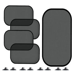 Non-Porous Suction Cup Car Mesh Sunshade, 5pcs/set