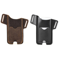 CONTACTS FAMILY Crazy Horse Leather Large Screen Mobile Phone Belt Holster, Brown, Black