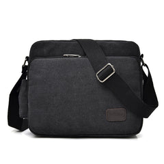 RuYiHuang Men Vintage Canvas Versatile Single-Shoulder Bag, Khaki, Black, Brown