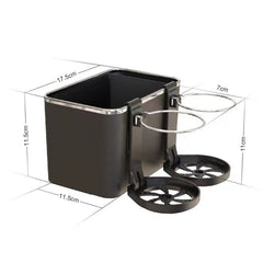 Car Paper Box Hanging Armrest Box Storage Box Cup Holder, Beige Double Cup, Black Double Cup