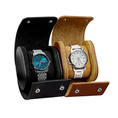 PU Leather Watch Protective Dustproof Display Box Portable Storage Box, Black, Brown