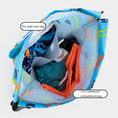 Wet And Dry Separation Waterproof Drawstring Shoulder Beach Swimming Bag For Children, Black S, Black L, Pink S, Pink L, Blue S, Blue L, Tibetan S, Tibetan L, Gray S, Gray L