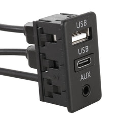 Car Universal Modification USB +Type-C+AUX Interface Charging Seat, USB+Type-C+AUX