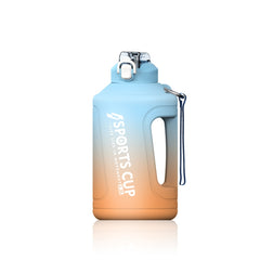 Large Capacity Gradient Straw Cup Sports Bottle With Scale, 1500ml, 2300ml, 3800ml