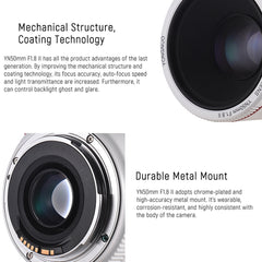YONGNUO YN50mm F1.8 II Fixed Focus Lens Full Frame Automatic Focus For Canon SLR Camera, YN50mm F1.8 II