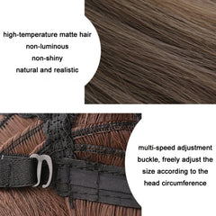 Women Medium Length Natural Realistic Full Shoulder Length Wig, Cold Brown 36cm, Black Tea Color 36cm