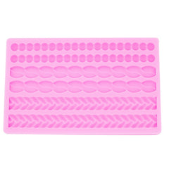 Pearl Twist Braided Fondant Cake Silicone Mold, Pink, Grey