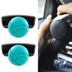 2PCS Automotive Silicone Bearing Steering Wheel Booster, Black, Blue