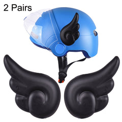 2 Pairs Motorcycle Helmet Angel Wings Decoration, White, Light Blue, Red, Black, Pink, Blue