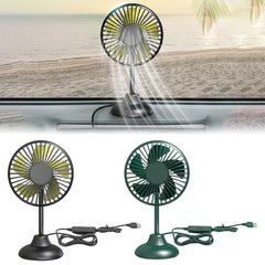 F502 Mini Hose Small Fan Car USB Fan, Green, Black