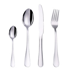 4PCS/Set Stainless Steel Western Steak Fork Spoon Knife Set, True Color, Golden, Rose Gold, Colorful, Black