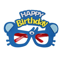 2 PCS Funny Glasses Birthday Party Cartoon Decoration Photo Props, Shape:, Happy Birthday Dot, Pink Firebird, Blue Bear, Rose Red Firebird, Blue Letters, Frog, Angel Wings, Brown Bears, Yellow Letters, Pink Letters, Blue Birthday Hat, Purple Bow Hat   ...