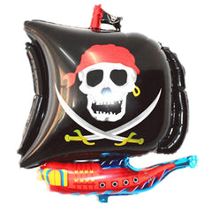 5PCS Pirate Ship Balloon Cartoon Halloween Aluminum Film Balloon