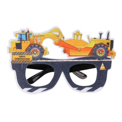 3 PCS Children Birthday Party Funny Glasses Photo Props, Logging Truck, Forklift, Tanker Truck, Small Crane, Bulldozer, Engineering Cap, Expel Soil Machine, Dump Truck, Excavator, Grinder, Screw Machine, Crane, Bus, Red Excavator, Orange Bulldozer     ...