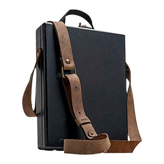 Writer Messenger Wooden Box Walnut Briefcase, Black, Green