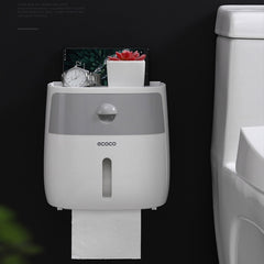 ECOCO E1804 Toilet Multifunctional Double-layers Tissue Rack, White+Gray, White+Black, Pink+Pink, Blue+Blue