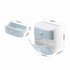 ECOCO E1804 Toilet Multifunctional Double-layers Tissue Rack, White+Gray, White+Black, Pink+Pink, Blue+Blue
