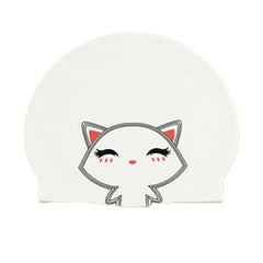 Hy08 Cute Cartoon Print Silicone Swimming Cap, Spec:, Black Swan, Little Squirrel, Princess Cat, Cavaliers cat, White Pig, Pink Pig, Strawberry, Pink Blossom, Deep Blue