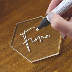 10 PCS Clear Hexagon Acrylic Seat Card Guest Business Card Logo Decoration DIY Board, DIY Board