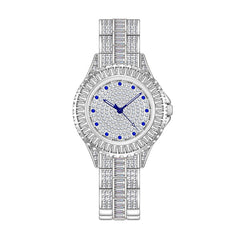 BS Bee Sister FA1686 Diamond Inlaid Ladies Watch Jewelry Chain Watch, Silver, Silver Golden, Gold