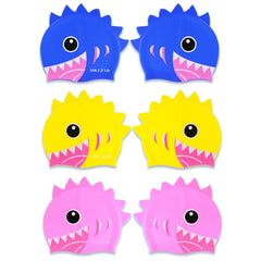 HAIZID Cute Cartoon Waterproof Silicone Children Swimming Cap, HAIZID (Shark Tooth Blue), HAIZID (Shark Tooth Pink), HAIZID (Shark Tooth Yellow), HAIZID (Fish Scales Royal Blue), HAIZID (Fish Blue Pink), HAIZID (Fish Scales Rose Red Pink)