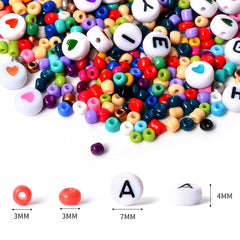 28 Grid Alphabet Beads Rice Beads DIY Beaded Bracelet Material, 28 Grid