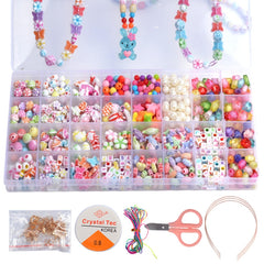 32 Grid  Acrylic Beaded Kids DIY Necklace Bracelet Toys, Without Box, With Color Box