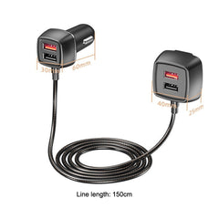 One For Four Car Charger QC3.0 Fast Charge 4USB Car Front And Rear Seat Car Charger, Style:, Upgraded Edition