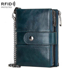 BP804 RFID Anti-Theft Wallet Multi-Function Buckle Zipper Retro Leisure Coin Purse, BP804 Red, BP804 Khaki, BP804 Blue, BP804 Black, BP804 Brown