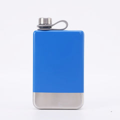 9oz Portable 304 Stainless Steel Flagon Whiskey Vodka Wine Pot Hip Flask, Matte Black, Military Green, Blue, Red