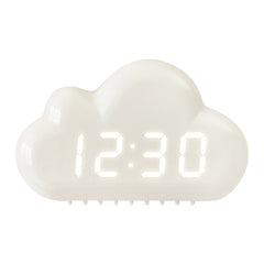 1966 Cute Cloud Shape Voice-activated LED Bedside Alarm Clock, White, Blue