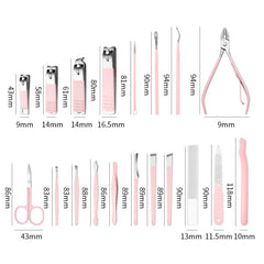 Stainless Steel Nail Clipper Set Beauty Eyebrow Trimmer, Color:, 7 PCS/Set (Pink), 12 PCS/Set (Pink), 18 PCS/Set (Pink), 7 PCS/Set (Gold), 10 PCS/Set (Gold), 18 PCS/Set (Gold), 26 PCS/Set Silver, 26 PCS/Set Rose Gold, 6 PCS/Set (Pink), 4 PCS/Set (Pink)