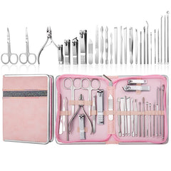 Stainless Steel Nail Clipper Set Beauty Eyebrow Trimmer, Color:, 7 PCS/Set (Pink), 12 PCS/Set (Pink), 18 PCS/Set (Pink), 7 PCS/Set (Gold), 10 PCS/Set (Gold), 18 PCS/Set (Gold), 26 PCS/Set Silver, 26 PCS/Set Rose Gold, 6 PCS/Set (Pink), 4 PCS/Set (Pink)