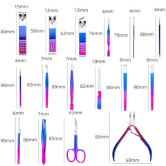 Stainless Steel Bright Beauty Nail Clipper Trimming Set, 7 PCS/Set, 10 PCS/Set, 12 PCS/Set, 15 PCS/Set