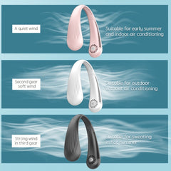 Lazy Hanging Neck Fan Bladeless Silent Sports Fan,Model:, T36 Black 3000 mAh, A306 Four -core 4000 mAh Pink