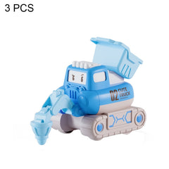 3 PCS 7799 Pressing Inertia Forward Cartoon Children Toy Car, Red, Blue, Green, Yellow