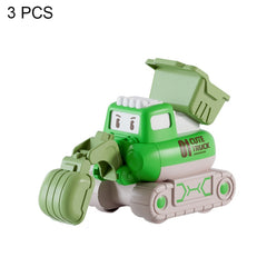3 PCS 7799 Pressing Inertia Forward Cartoon Children Toy Car, Red, Blue, Green, Yellow