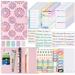 A6 Cash Budget Book Schedule Weekly Plan Monthly Plan Loose-leaf Notepad, White, Pink, Blue, Purple, Green